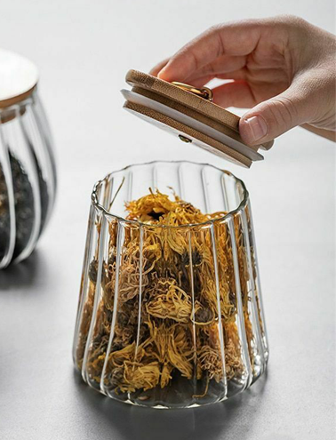 بانکه شیشه ای در بامبو مدل خمره ای