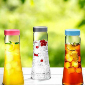 بطری شیشه ای با در رنگی برند پاشاباغچه