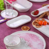 سرویس صبحانه خوری شش نفره طرح آبرنگی برند آجار