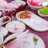 سرویس صبحانه خوری شش نفره طرح آبرنگی برند آجار