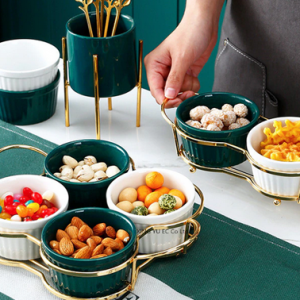مزه خوری سرامیک با استند طلایی
