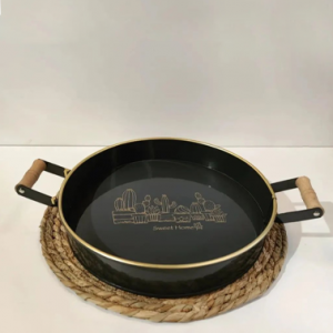 سینی سرو فلزی دسته چوبی lavin