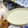 سینی گرد فلزی دسته طلایی