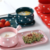 ست تابه و سینی صبحانه خوری سرامیکی طرح خالدار