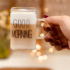 ماگ دسته دار مربعی پیرکس طرح گود مرنینگ