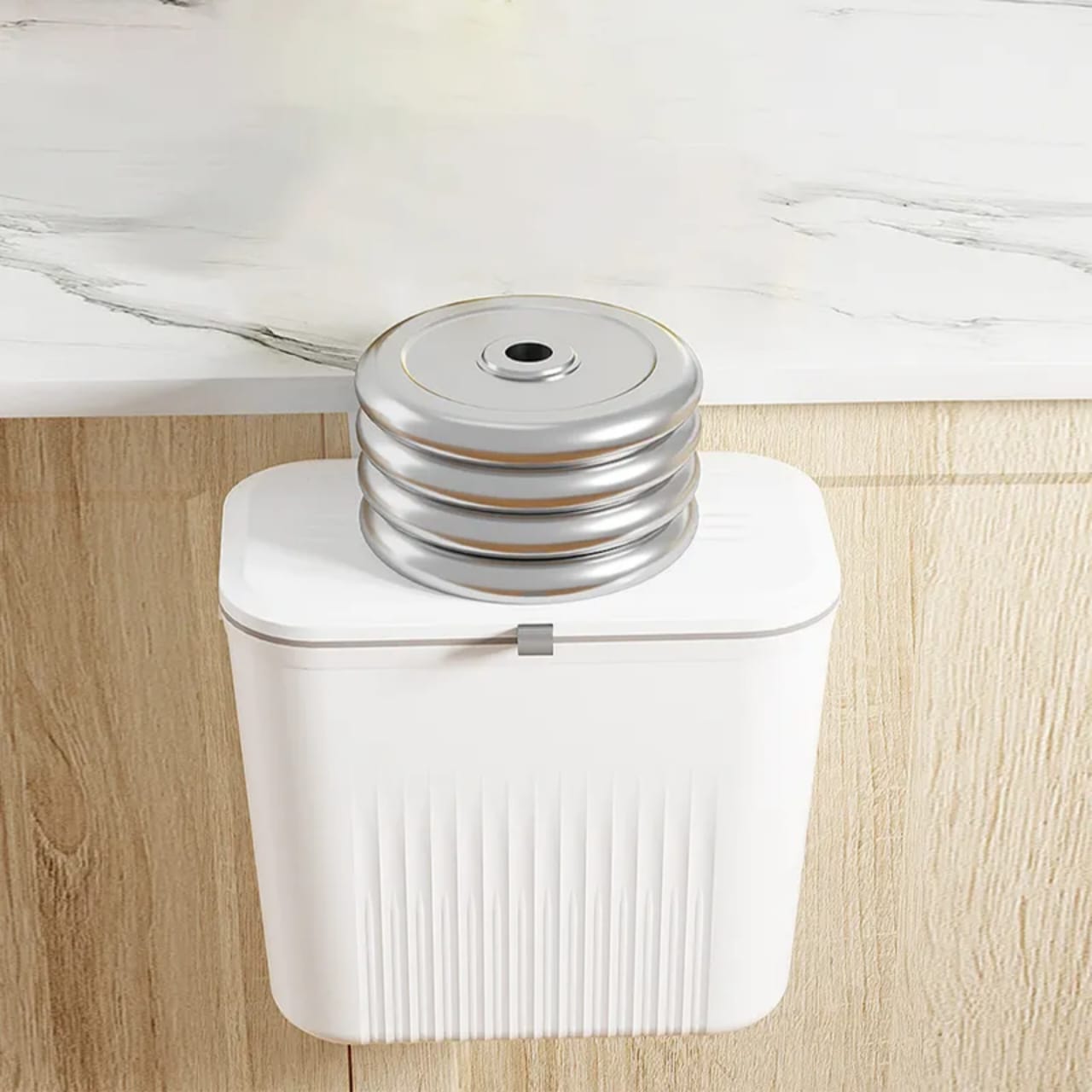 سطل زباله دوکاره دیواری و کابینتی