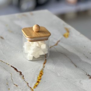 قندان پیرکس مربع درب چوبی