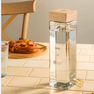 بطری شیشه ای چهارگوش درب مربع (مکعبی)گلدن استار